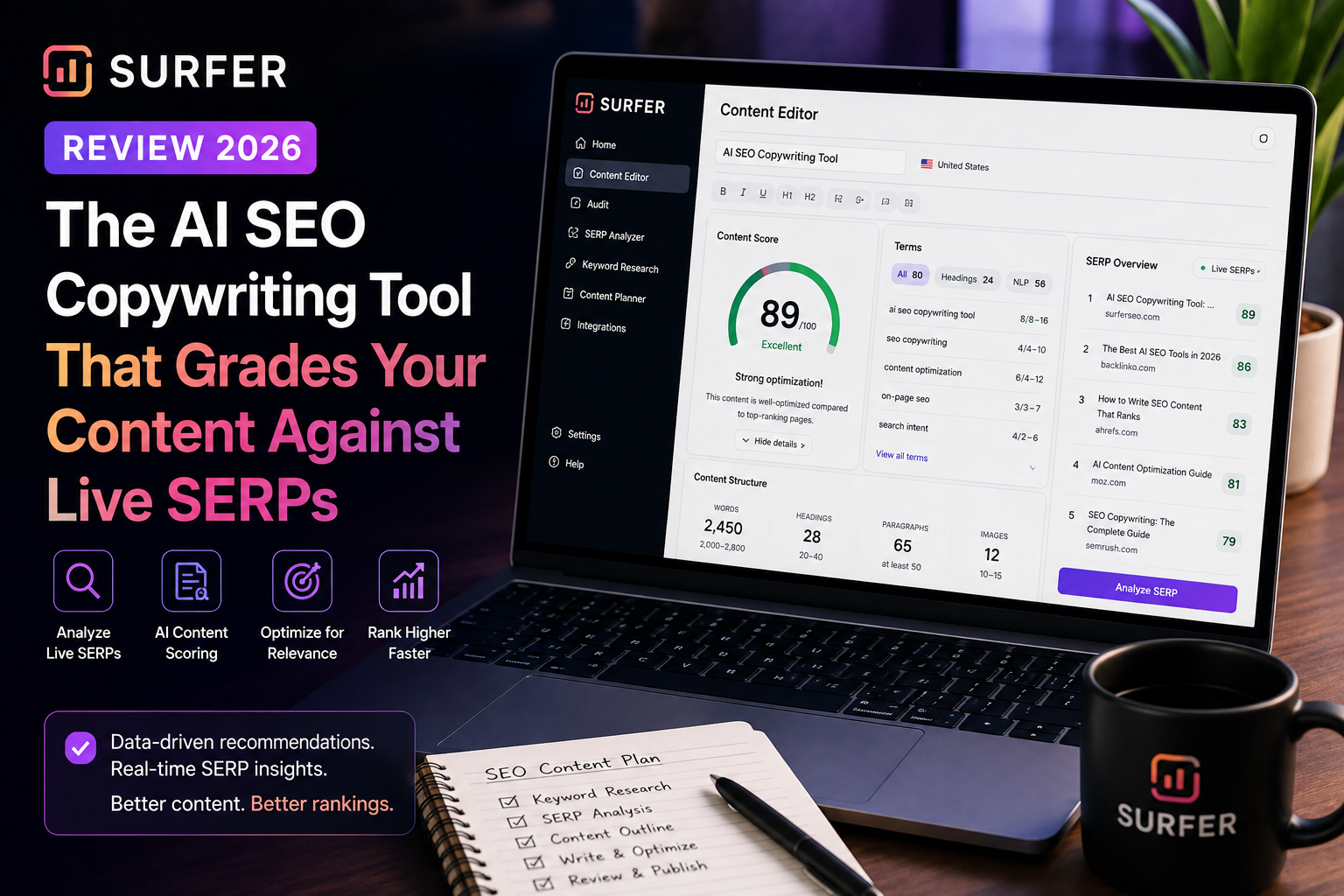 Surfer SEO Review 2026: The AI SEO Copywriting Tool That Grades Your Content Against Live SERPs