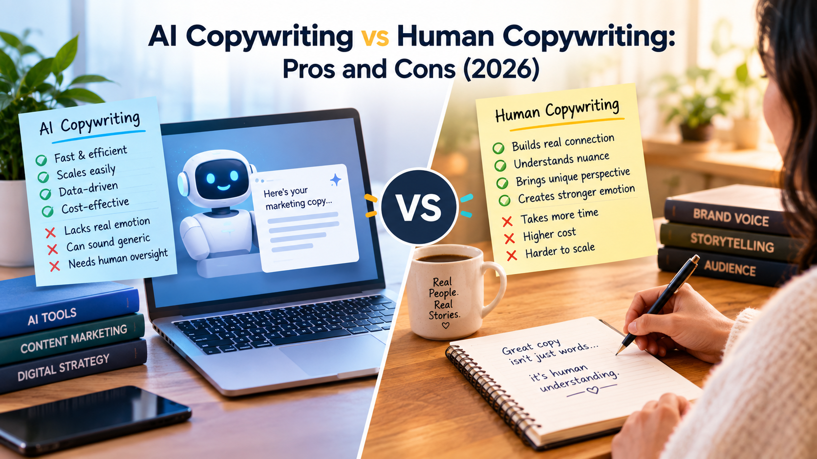 AI Copywriting vs Human Copywriting: Pros and Cons (2026)