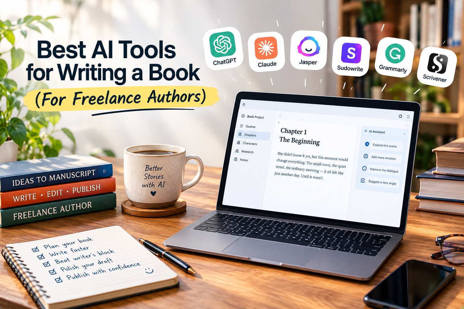 Best AI Tools for Writing a Book (For Freelance Authors)